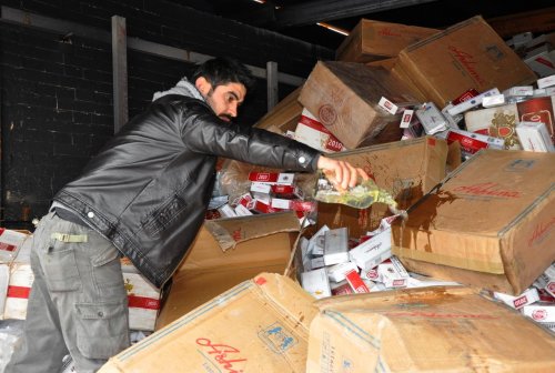 Kırıkkale'de 400 bin paket kaçak sigara imha edildi