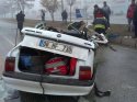 Yozgat'ta otomobil tıra çarptı: 2 yaralı