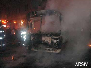 Belediye otobüsüne molotoflu saldırı