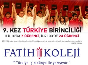 �lk LYS'de Fatih Koleji'nden 2 �ampiyon