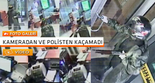 Pompalı tüfekle soygun kamerada