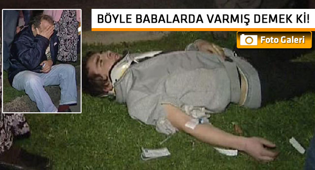 Yaralı oğluna değil bakın neye ağladı?