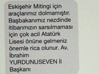 AKP'li İl Başkanın'dan partililere ilginç mesaj
