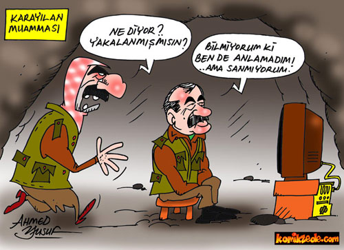 yilan hikayesine doner karikatur