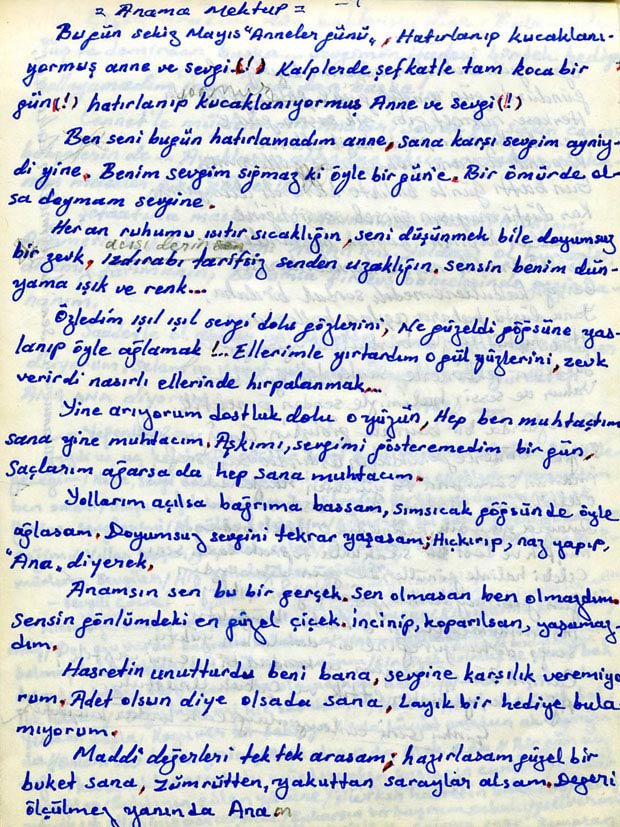 yazicioglunun annesine yazdigi mektup haberler gundem