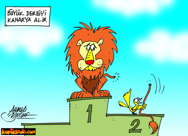 Buyuk Derbiyi Kanarya Alir Karikatur