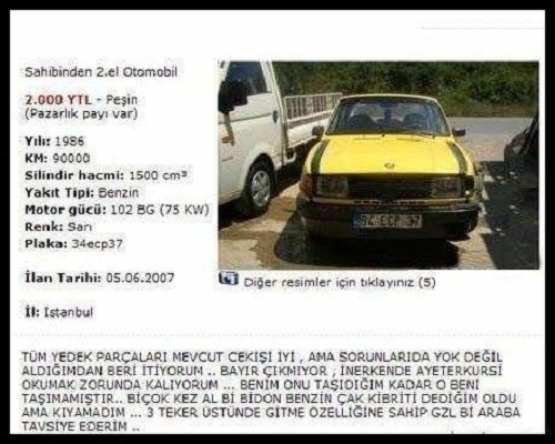 Sahibinden Bir Garip Ilan