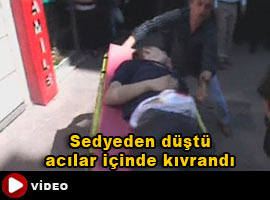 Yaralıyı sedyeden böyle düşürdüler