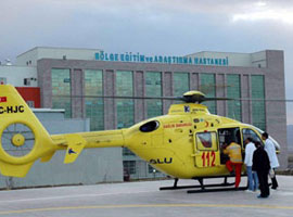 İmdadına hava ambulansı yetişti