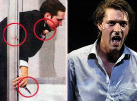 Sahnede boğazını kesti 