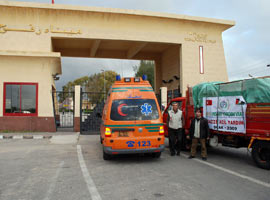 İHH'nın yardım konvoyu Gazze'de 