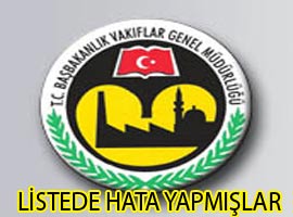 Vakıflar Müdürlüğü listesindeki SKANDAL