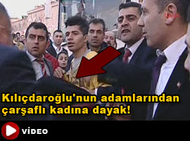 CHP'liler çarşaflı kadını böyle dövdü - Video