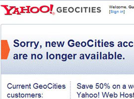 Yahoo, Geocities’i kapatıyor