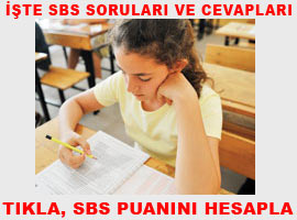<b>İşte 6. sınıf SBS soru ve cevapları</b>