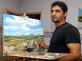 Hurdacı ressamın eserleri hayran bıraktı