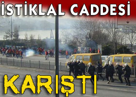 İstiklal caddesinde arbede