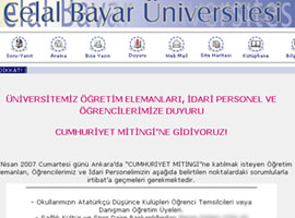 Üniversite sitesinden MİTİNG ilanı