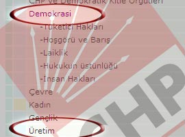 CHP sitesinde DEMOKRASİ yok