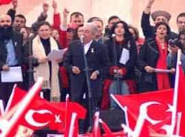 Asker bildirisinden sonra miting kararı