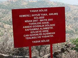 Yasak bölgelere uyarı levhası