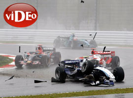 Formula pilotları 'cambaz' oldu - Video