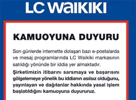 LC Waikiki'den iftiraya ilanlı yanıt 