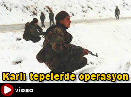 Sınırda kar altında operasyon - Video