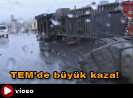 TEM'de büyük kaza - Video