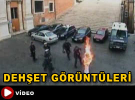 Protesto için kendini yaktı! - Video