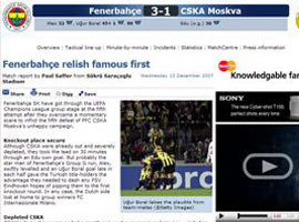 UEFA'dan Fenerbahçe'ye övgü