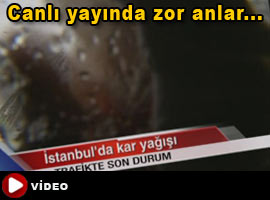 Kar altında canlı yayın - Video