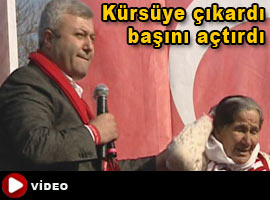 Özkan başörtülünün başını açtırdı - Video