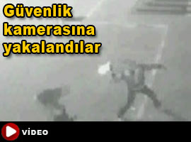 Molotoflu saldırı anı kamerada - Video