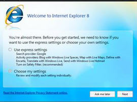 İşte Internet Explorer 8 -TIKLA İNDİR